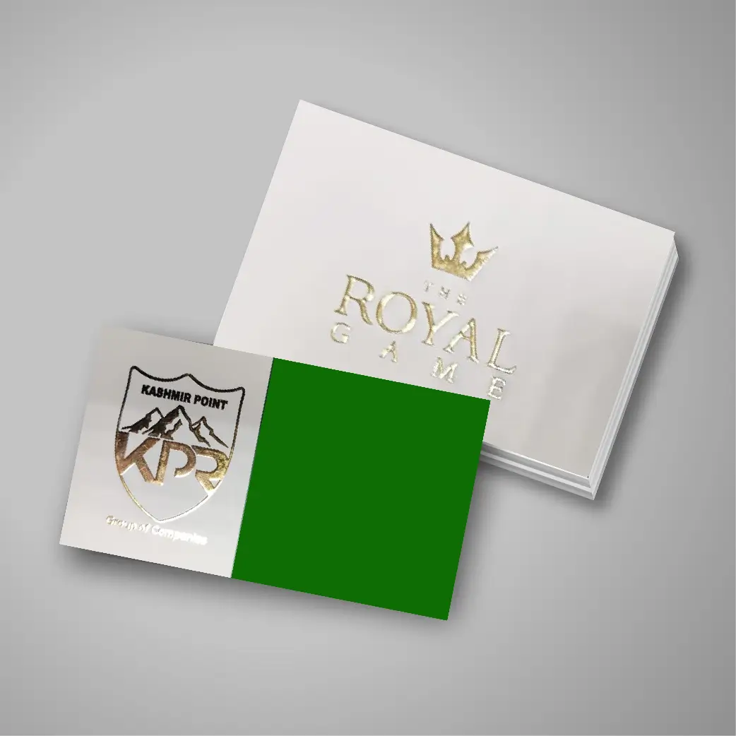 close-up of raised UV business card texture