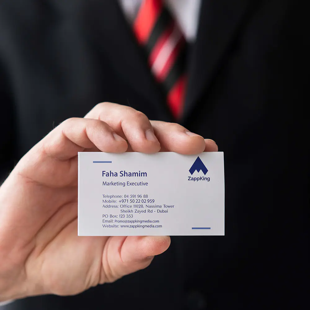 stack of standard business cards with matte finish